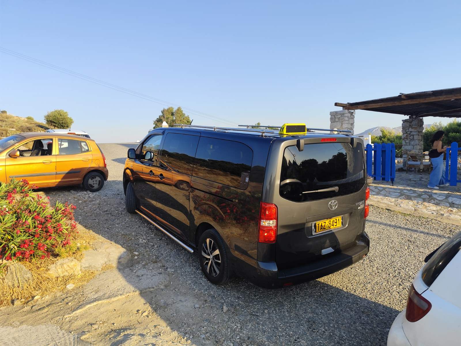 The Leros taxi van ready for an island journey